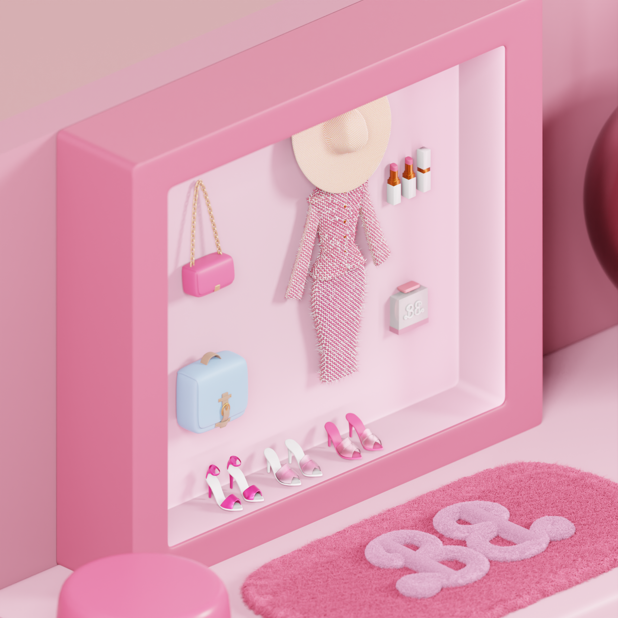 barbie house wardrobe